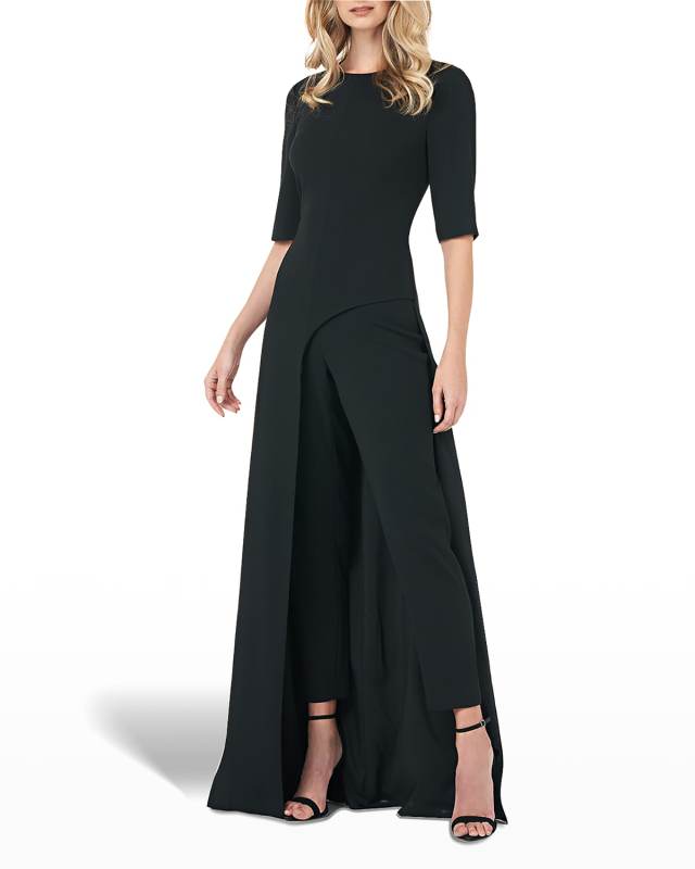 Davina Walk-Thru Stretch Crepe Jumpsuit
